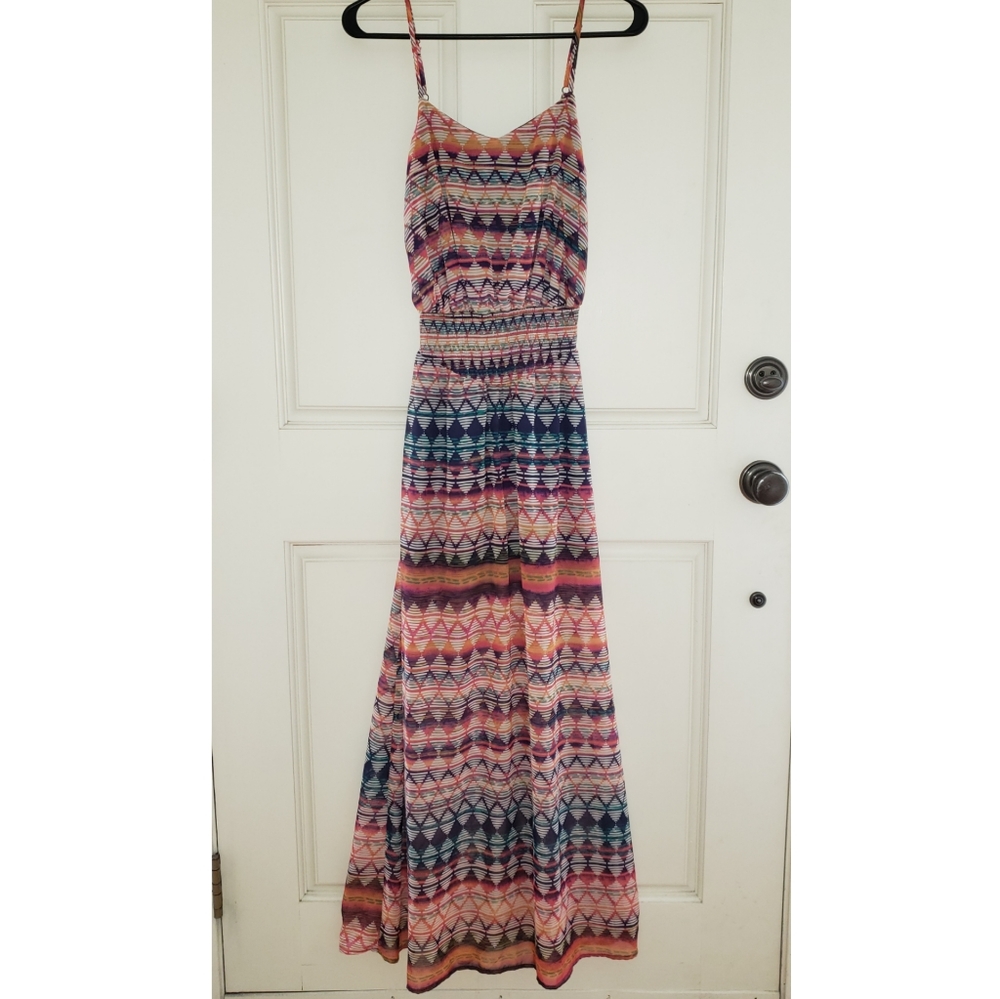 Colorful geometric maxi dress